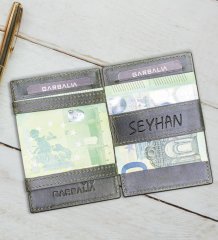 Kişiye Özel Hakiki Deri Unisex Sihirbaz Yeşil Kartlık Cüzdan