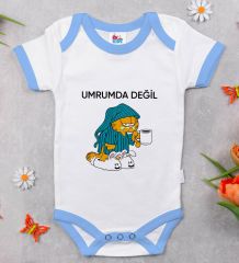 BK Kids Umrumda Değil Tasarımlı Mavi Bebek Body Zıbın-1