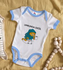 BK Kids Umrumda Değil Tasarımlı Mavi Bebek Body Zıbın-1