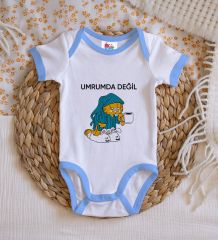 BK Kids Umrumda Değil Tasarımlı Mavi Bebek Body Zıbın-1