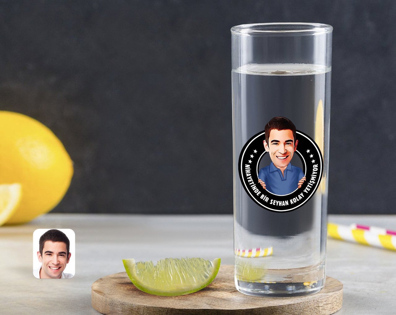 Kişiye Özel Renkli Baskılı Erkek Kolay Yetişmiyor Karikatürlü Vodka Bardağı-3