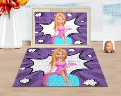 Kişiye Özel Kadın Doğum Günü Karikatürlü 1000 Parça Profesyonel Puzzle-2