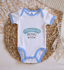 BK Kids Tükendüm Tasarımlı Mavi Bebek Body Zıbın-1