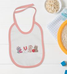 BK Kids Cute Tasarımlı Pembe Bebek Mama Önlüğü-2