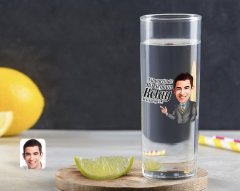 Kişiye Özel Renkli Baskılı Erkek Kolay Yetişmiyor Karikatürlü Vodka Bardağı-2