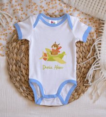 BK Kids Kişiye Özel Mavi Bebek Body Zıbın - Model 187