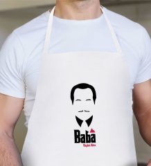 Kişiye Özel Godfather Baba Tasarımlı Beyaz Mutfak Önlüğü-12