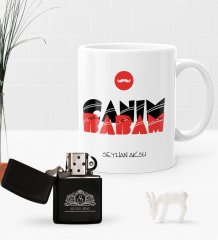Kişiye Özel Canım Babam Benzinli Çakmak ve Kupa Seti-4