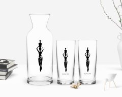 Kişiye Özel Renkli Baskılı İsimli İkili Rakı Bardağı ve Karaf Hediye Seti-118