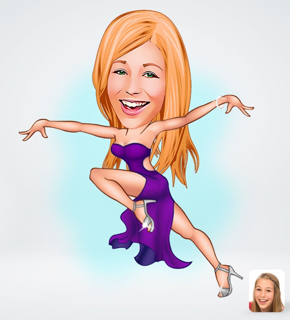 Kişiye Özel Kadın Dansçı Tasarımlı Dijital Karikatür-2