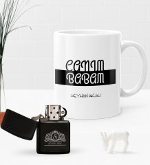 Kişiye Özel Canım Babam Benzinli Çakmak ve Kupa Seti-3
