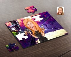 Kişiye Özel Kadın Güzellik Uzmanı Karikatürlü Ahşap Puzzle-1
