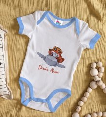 BK Kids Kişiye Özel Mavi Bebek Body Zıbın - Model 185
