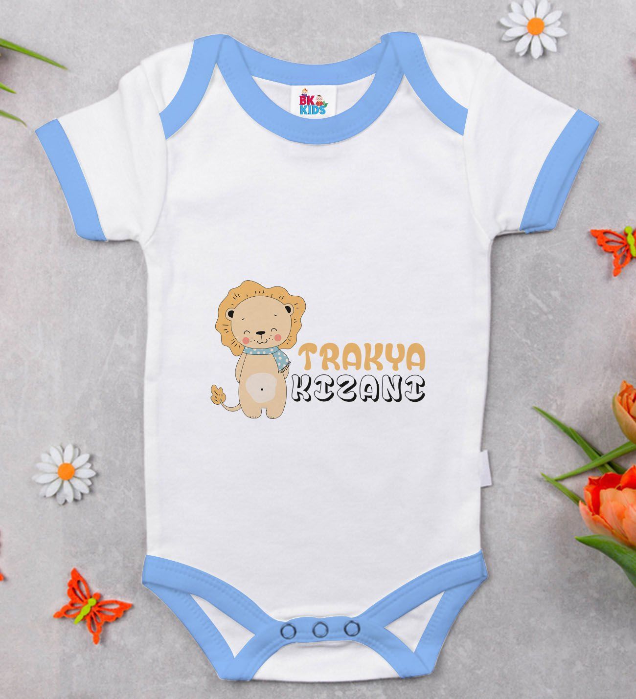 BK Kids Trakya Kızanı Tasarımlı Mavi Bebek Body Zıbın-2