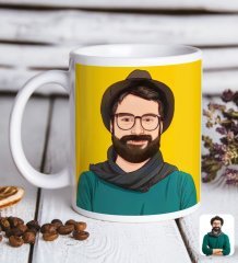 Kişiye Özel Çizgi Roman Karikatürlü Beyaz Kupa Bardak