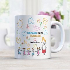 Kişiye Özel Beyaz Kupa Bardak (Öğretmenler Günü Temalı-26)