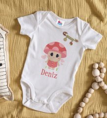 BK Kids Kişiye Özel İsimli Beyaz Bebek Body Zıbın ve Kız Bebek İğnesi Hediye Seti-10