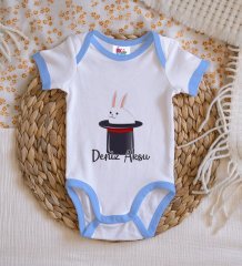 BK Kids Kişiye Özel Mavi Bebek Body Zıbın - Model 184