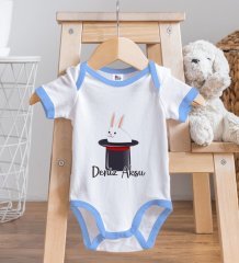 BK Kids Kişiye Özel Mavi Bebek Body Zıbın - Model 184