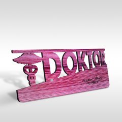 Kişiye Özel Mesleki Doktor Ahşap Masa İsimliği (Model E5)