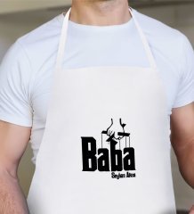 Kişiye Özel Godfather Baba Tasarımlı Beyaz Mutfak Önlüğü-5
