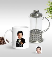 Kişiye Özel Godfather Baba Karikatürlü Kupa & French Press Seti-4