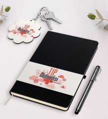 Kişiye Özel Tıp Mühendisi Siyah Defter Kalem Ve Anahtarlık Hediye Seti
