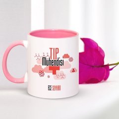 Kişiye Özel Mesleki Tıp Mühendisi Pembe Kupa Bardak