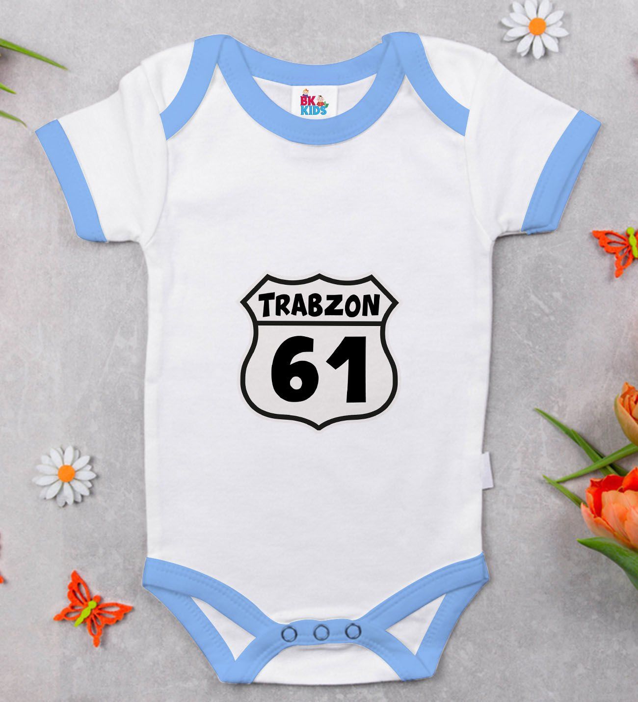 BK Kids Trabzon Tasarımlı Mavi Bebek Body Zıbın-1