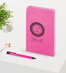 Kişiye Özel İsimli Pembe Defter & Kalem Seti-2