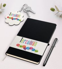 Kişiye Özel Tercüman Siyah Defter Kalem Ve Anahtarlık Hediye Seti