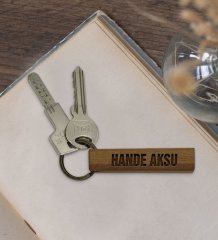 Kişiye Özel İsimli Spotify Barkodlu Ahşap Dikdörtgen Bar Anahtarlık