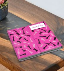 BK Gift Kişiye Özel İsimli Taşınabilir Pembe Satranç Takımı-3
