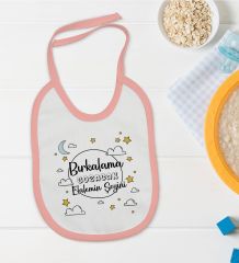 BK Kids Bırkalama Tasarımlı Pembe Bebek Mama Önlüğü-1
