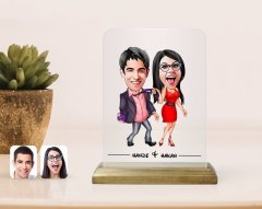 Kişiye Özel Sevgililer Karikatürlü Çerçeve-4