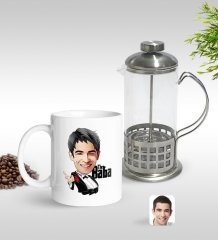Kişiye Özel Godfather Baba Karikatürlü Kupa & French Press Seti-2