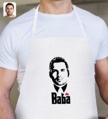 Kişiye Özel Godfather Baba Silüet Tasarımlı Beyaz Mutfak Önlüğü-13