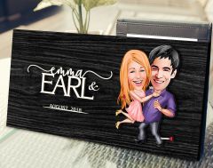 BK Gift Kişiye Özel Sevgililer Karikatürlü Kabartma Figürlü Ahşap Tablo, Duvar Dekoru, Arkadaşa Hediye, Özel Tasarım Ev Hediyesi-3