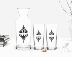 Kişiye Özel Renkli Baskılı İsimli İkili Rakı Bardağı ve Karaf Hediye Seti-110