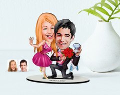 Kişiye Özel Sevgili Karikatürlü Ahşap Biblo Model-19