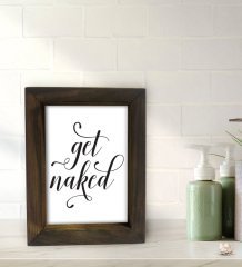 BK Gift Banyo Dekoratif Doğal Masif Ahşap Çerçeve 15x20cm-27