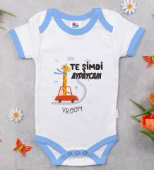 BK Kids Te Şimdi Tasarımlı Mavi Bebek Body Zıbın-1