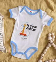 BK Kids Te Şimdi Tasarımlı Mavi Bebek Body Zıbın-1