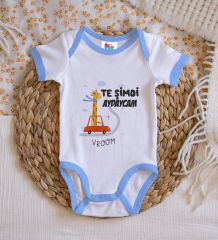 BK Kids Te Şimdi Tasarımlı Mavi Bebek Body Zıbın-1