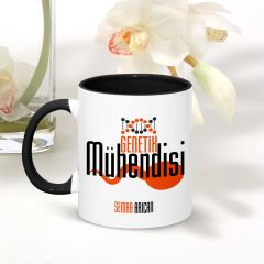 Kişiye Özel Mesleki Genetik Mühendisi Siyah Kupa Bardak