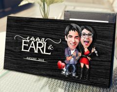 BK Gift Kişiye Özel Sevgililer Karikatürlü Kabartma Figürlü Ahşap Tablo, Duvar Dekoru, Arkadaşa Hediye, Özel Tasarım Ev Hediyesi-1