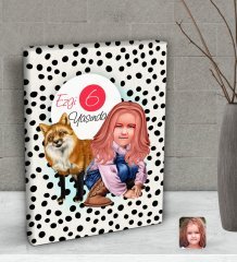 Kişiye Özel Kız Çocuk Yaş Karikatürlü Dekoratif Mini Kanvas Tablo 15x20cm-9