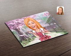 Kişiye Özel Kadın Aşçı Karikatürlü Ahşap Puzzle-1