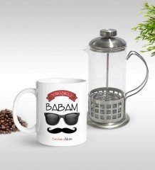 Kişiye Özel Yakışıklı Babam Tasarımlı Kupa & French Press Seti-5