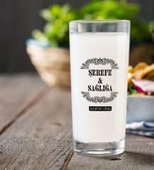 Kişiye Özel Renkli Baskılı Şerefe ve Sağlığa Rakı Bardağı-1